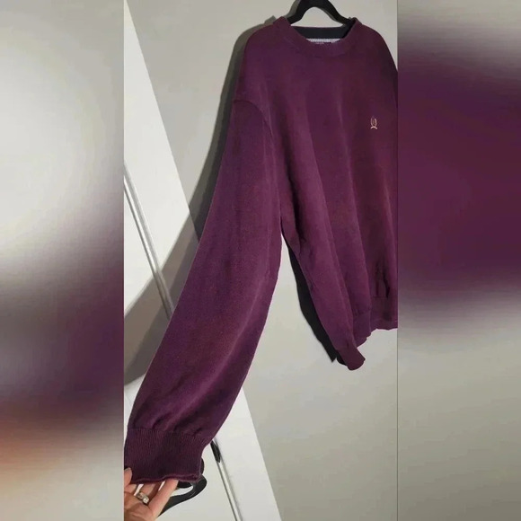 VTG Tommy Hilfiger Burgundy knit Sweater embroidered logo, men's size XL - Picture 9 of 12